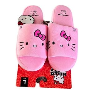 Hello Kitty Terry Cloth Slippers Adult Size 8-9